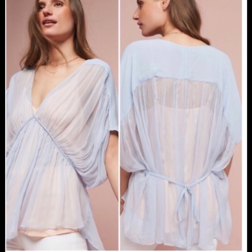 Anthropologie Floreat Olia gauzy chiffon blouse